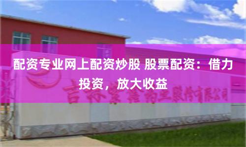 配资专业网上配资炒股 股票配资:借力投资,放大收益